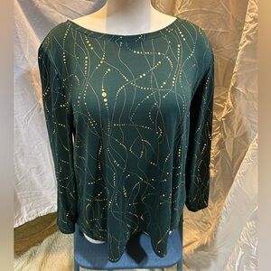 NWT: Bloomchic- teal and gold top size 14/16
